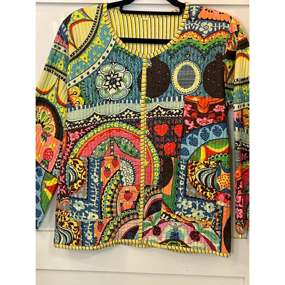Indian Cotton Quilted Patchwork Jacket Small Boho… - image 3